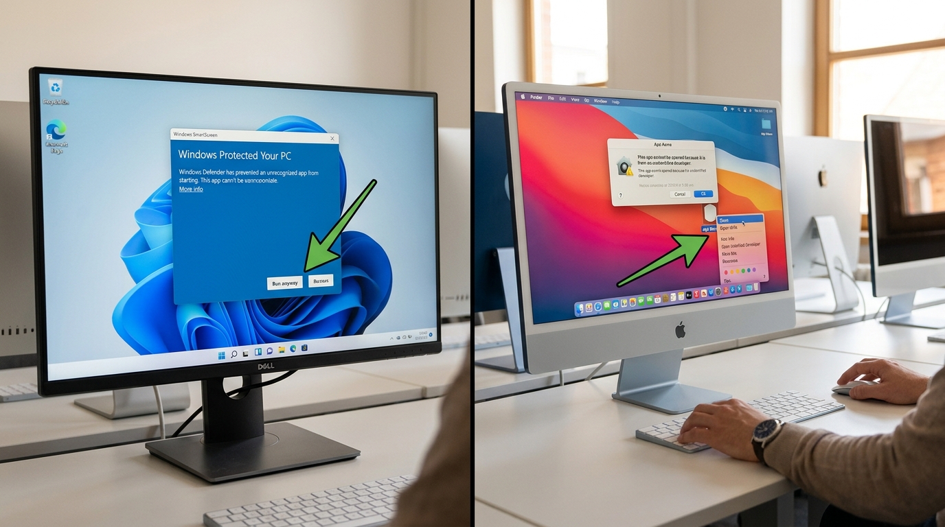 Safew 下载 Windows SmartScreen 与 macOS 未签名警告处理步骤